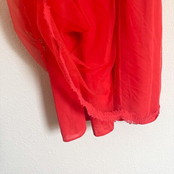 50's/60's Cherry Red Nylon Lingerie Slip Dress Vintage Lingerie Size Small - Picture 4 of 16